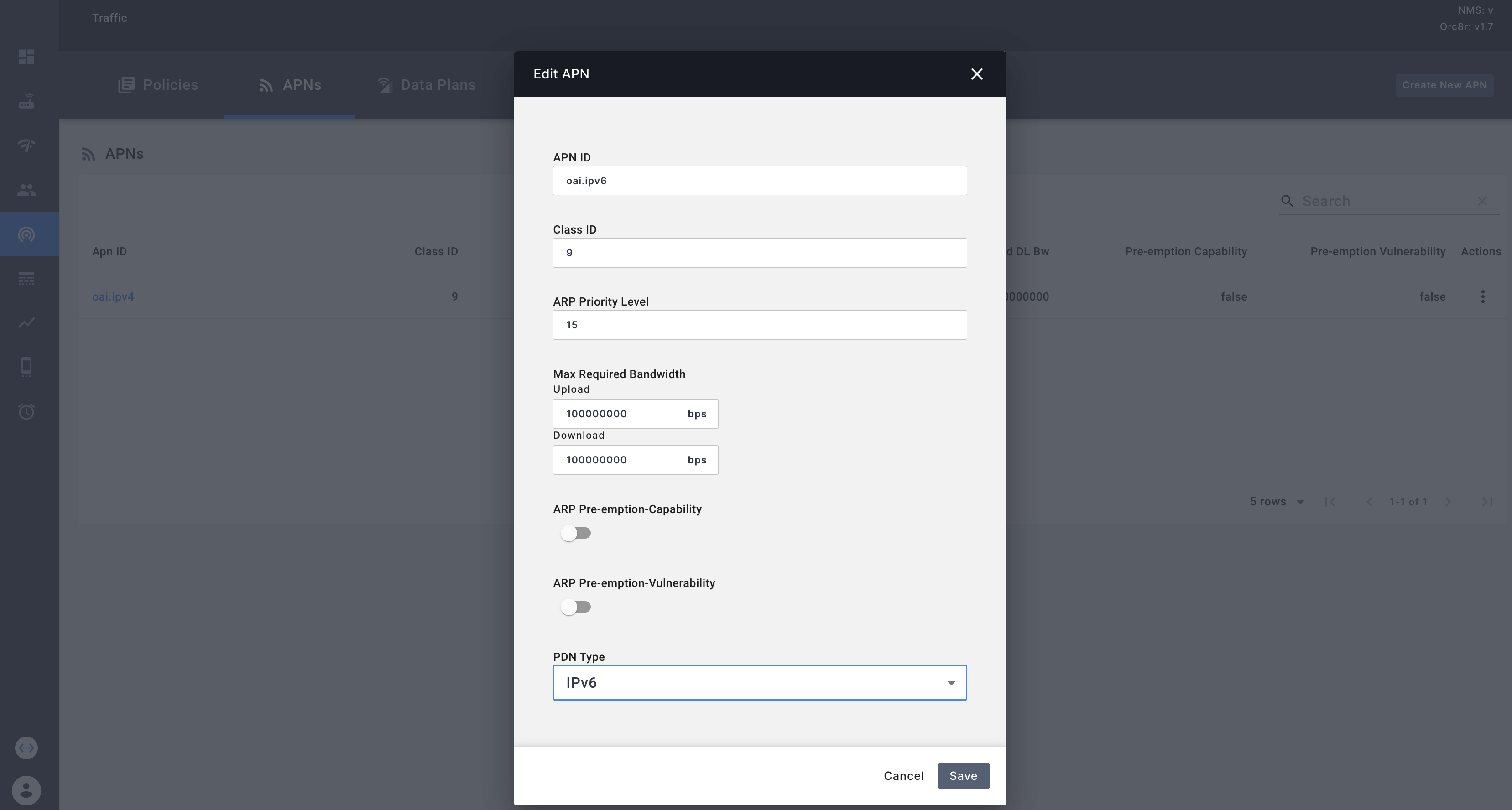 APN IPv6 configuration APN IPv6 configuration