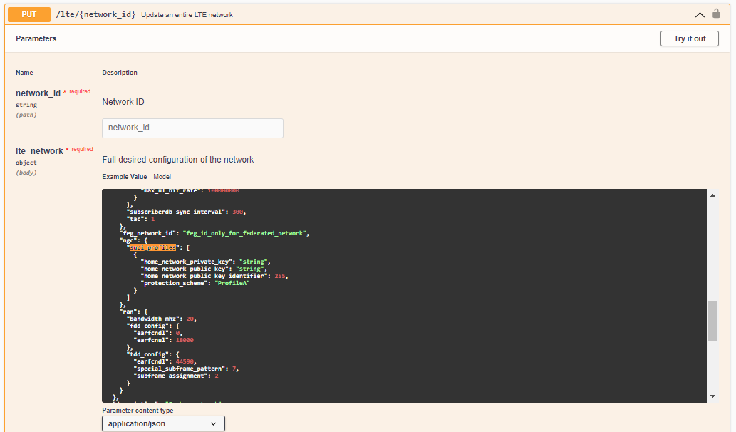 Update Existing LTE Network with SuciProfile